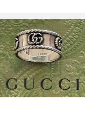 Gucci Sterling Silver GG Marmont Ring
Size 10